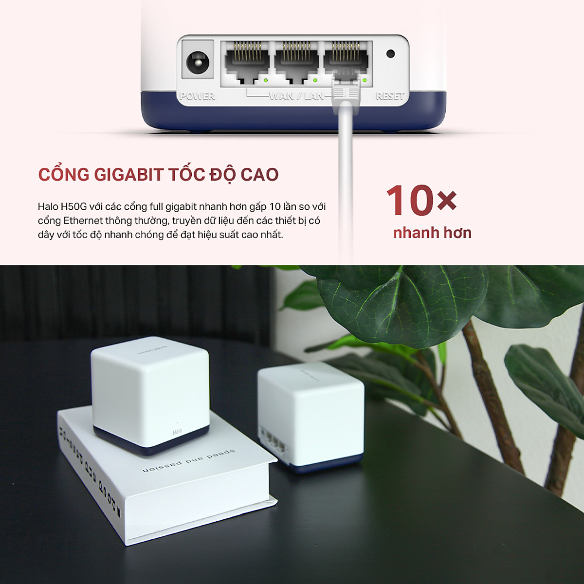 Hệ Thống Wifi Mesh Mercusys Halo H50G Dành Cho Gia Đình Chuẩn AC1900 - Hàng Chính Hãng