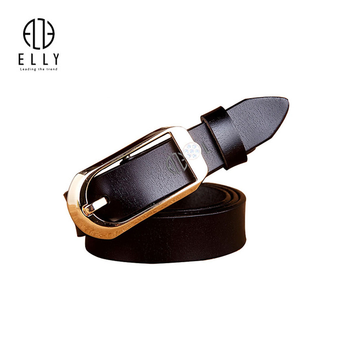 Dây lưng nữ cao cấp da thật ELLY – ED37 đen