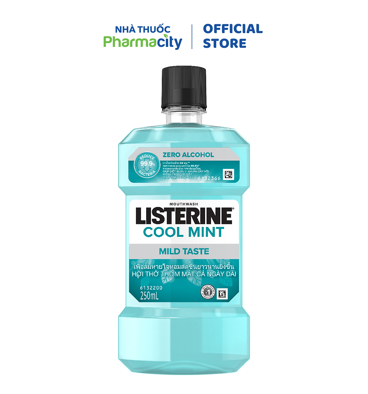 Nước súc miệng vị không cay Listerine Mouthwash Zero (250ml)