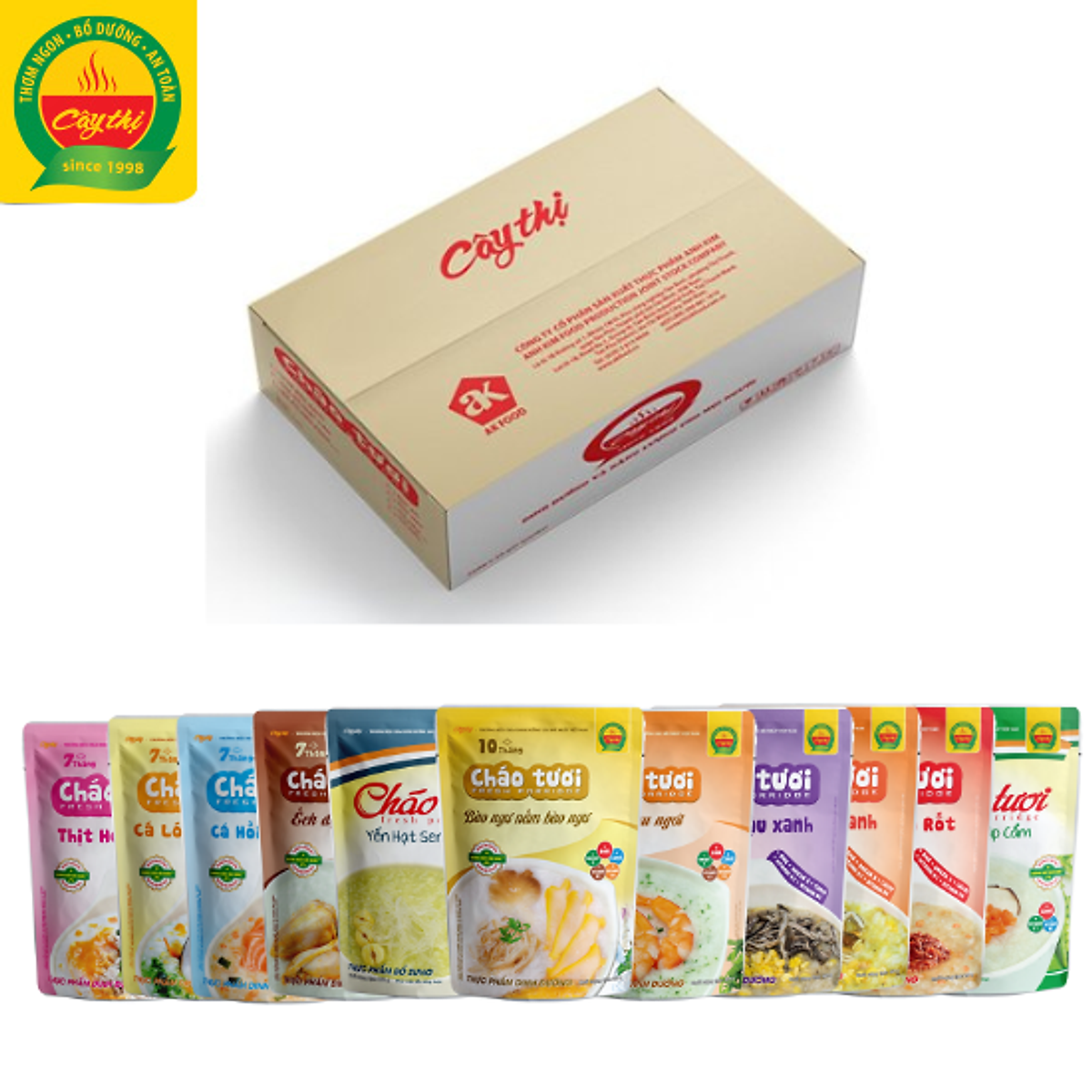 Thùng 33 Gói Đủ Vị Cháo Tươi Cây Thị