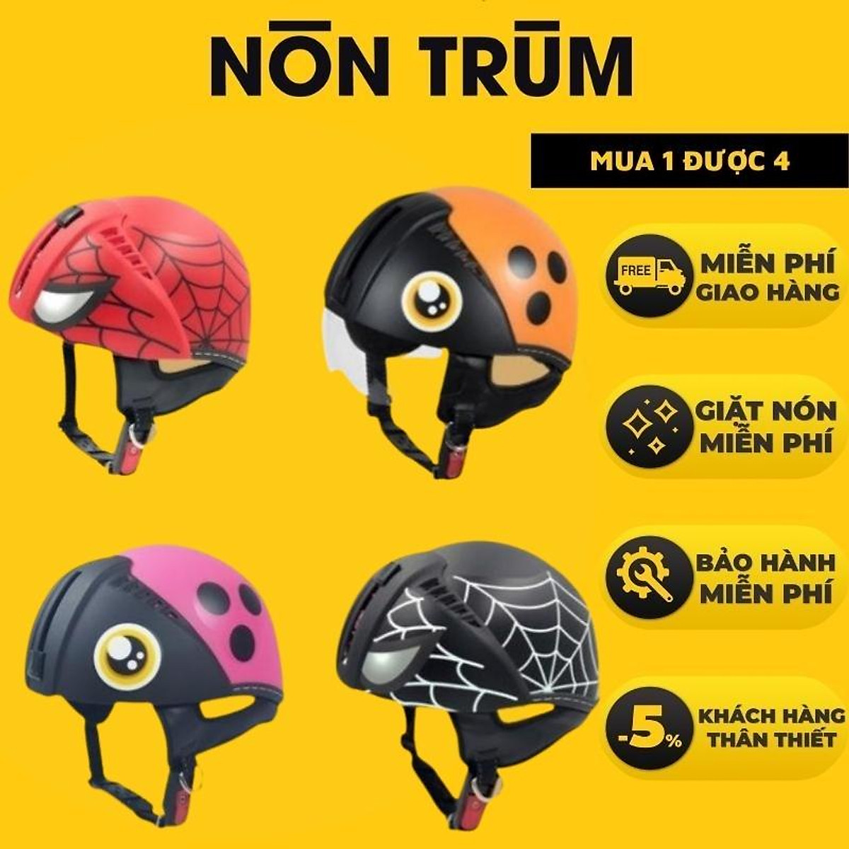 Mũ bảo hiểm xe máy trẻ em Andes 181S có kính âm an toàn cho trẻ có vòng đầu từ 48-51cm