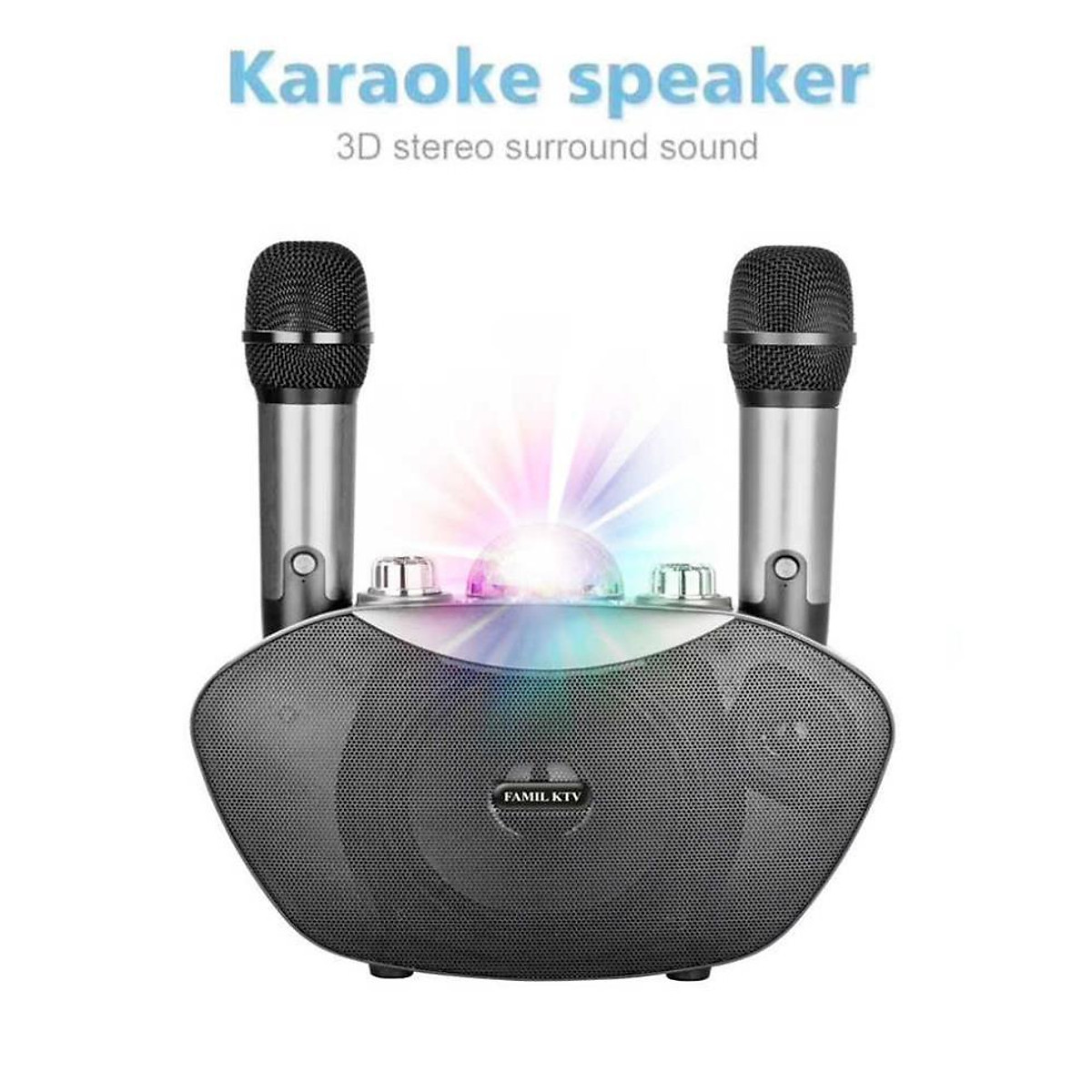 Mua Loa karaoke bluetooth, loa hát karaoke gia đình Y8 tặng kèm 2 mic không  dây có đèn led cực sang có nút vỗ tay tại VinhQuang91 | Tiki