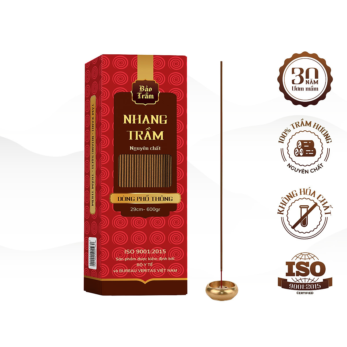 Nhang Trầm Hương Bảo Trầm, Phổ Thông 30cm/ 40cm (600g)