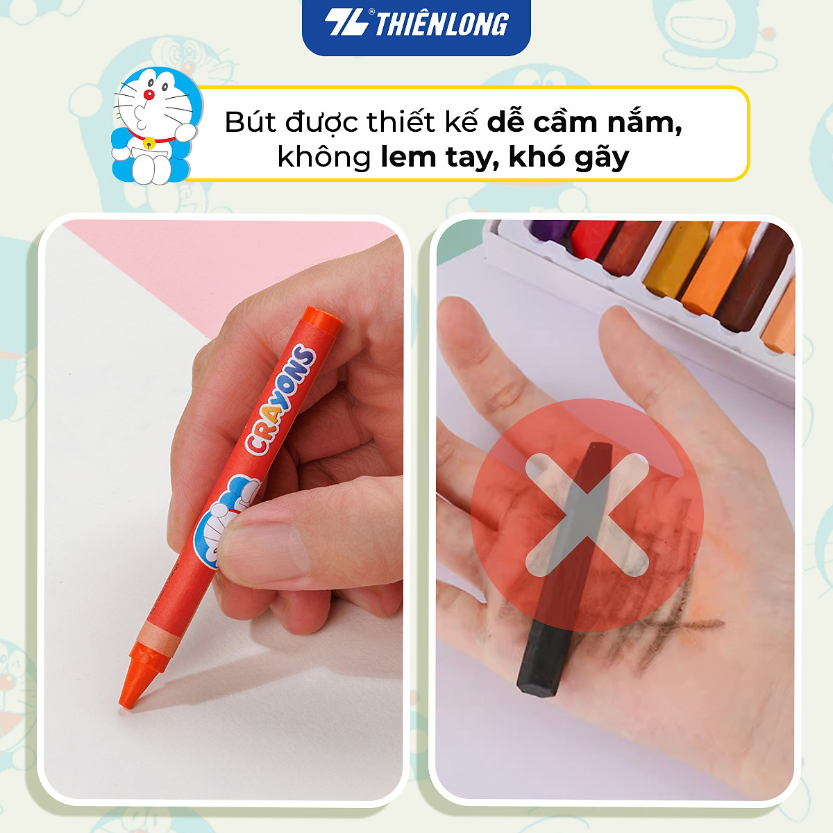 Bút Sáp màu Thiên Long Doraemon CR-C06/DO - 24 màu
