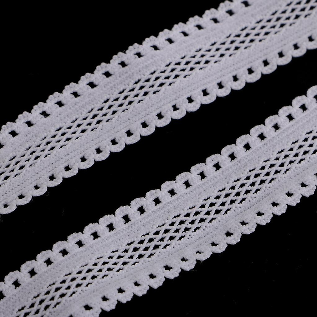 Mua 2 Roll 5 Yards 18mm Stretch Elastic Lace Trim Ribbon DIY Sewing Craft  tại Magideal