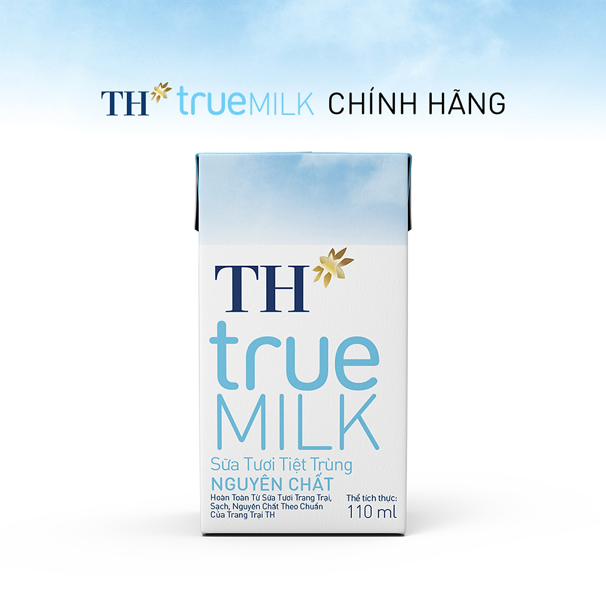 Thùng 48 hộp sữa tươi tiệt trùng TH true MILK nguyên chất 110 ml (110 ml x 48)