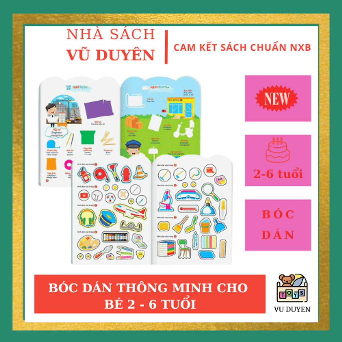 Bộ 6 cuốn 800+ Miếng bóc dán thông minh Song ngữ Việt Anh Vừa học vừa chơi Giúp bé nhanh tay nhanh mắt Phát triển khả năng tư duy sáng tạo toàn diện cho trẻ