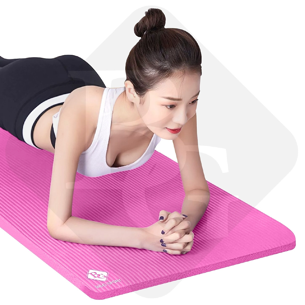 BG Thảm tập Yoga,GYM chuyên dụng dày 10mm cao su NBR nguyên khối, độ đài hồi tốt, chống lún, Chống trơn trượt, độ bám cao, ngăn ngừa hôi và ẩm mốc (hàng nhập khẩu)