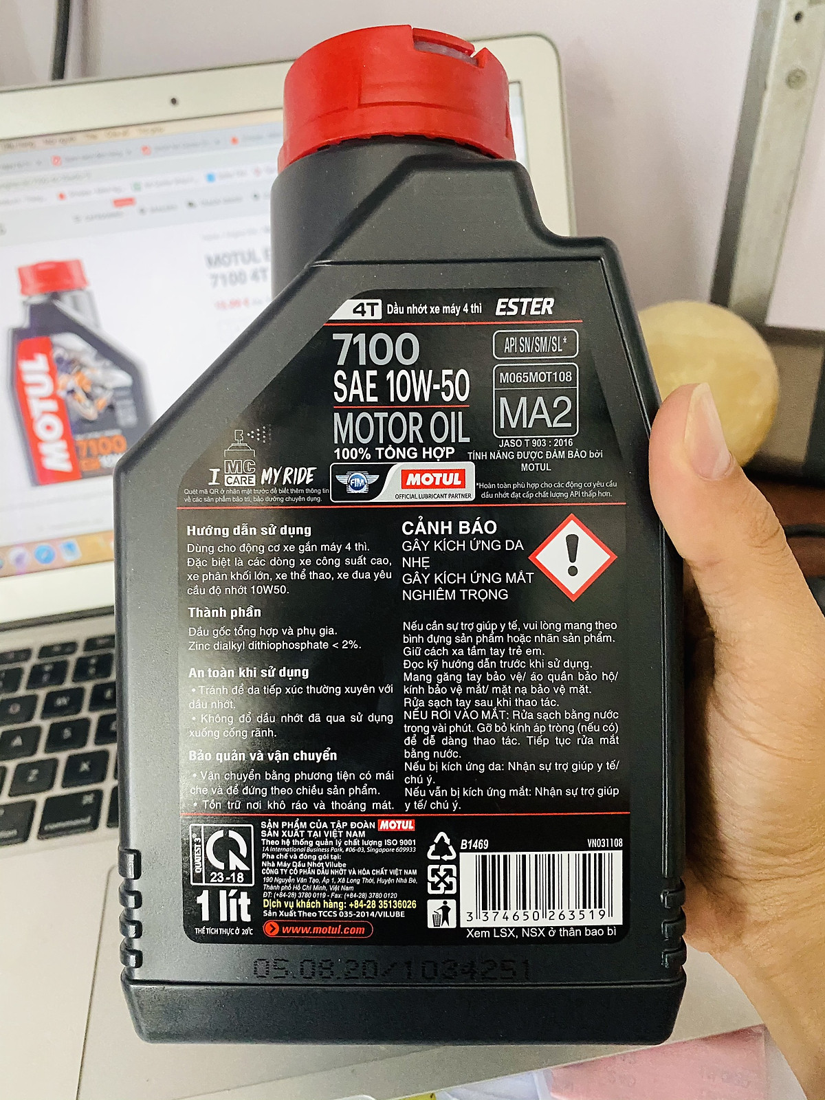 Nhớt xe số cao cấp Motul 7100 10w50 1L