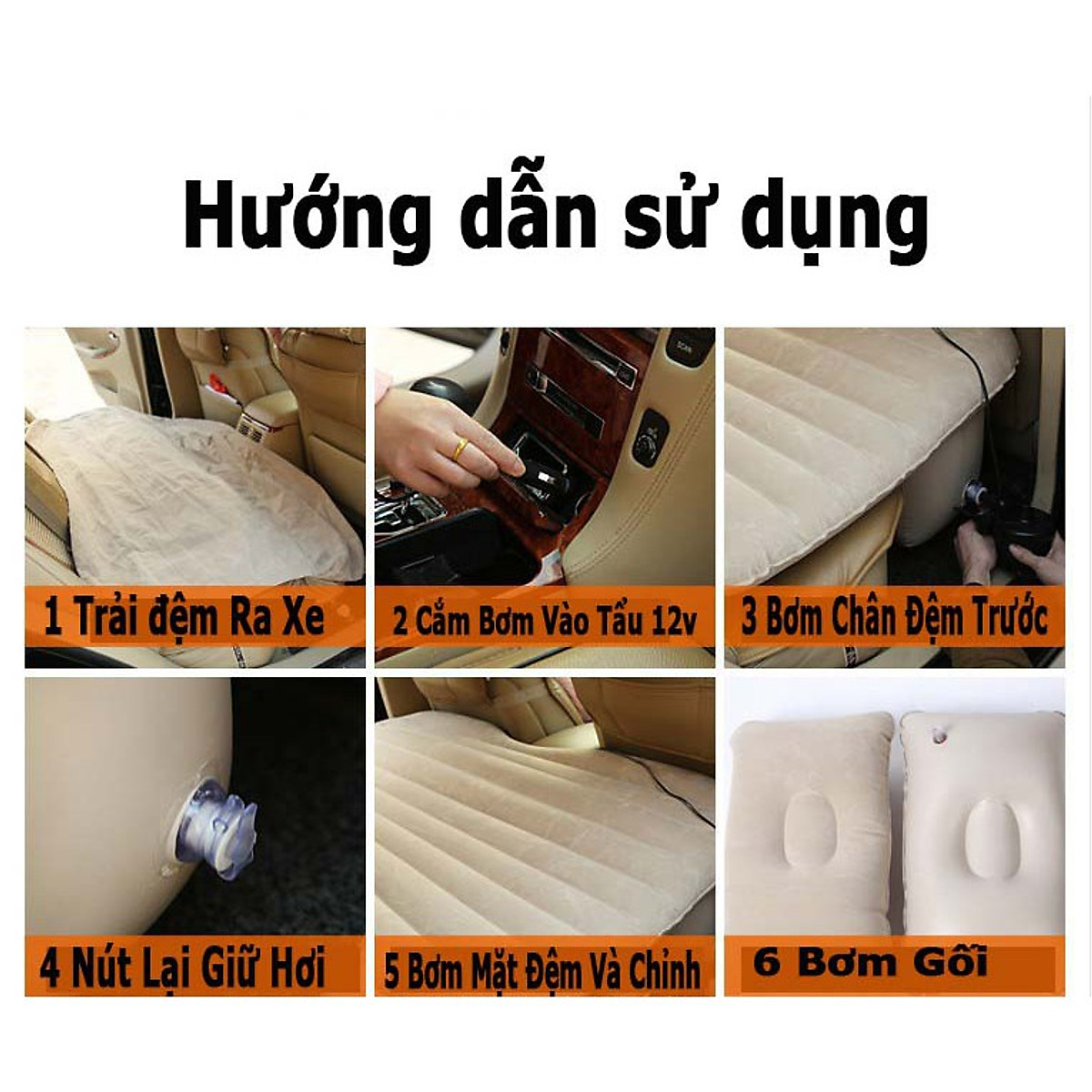 Đệm Hơi Xe Ô Tô Nệm Hơi Dùng Cho Xe 4 - 7 Chỗ