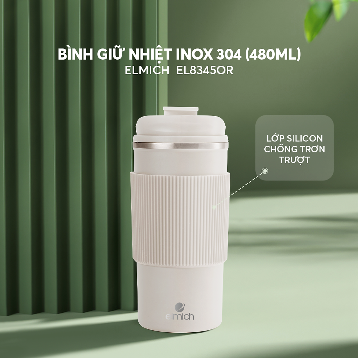 Cốc giữ nhiệt inox 304 Elmich EL8345 dung tích 480ML - Hàng Chính Hãng
