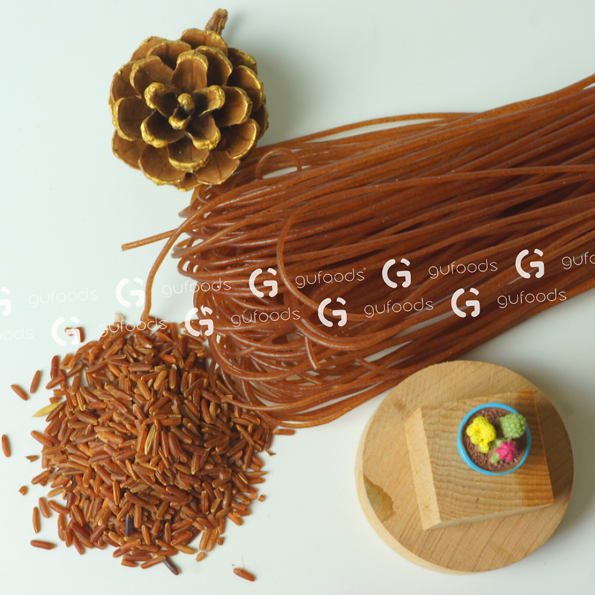 Bún gạo lứt (đen / huyết rồng) GUfoods - Dai ngon, Kết hợp đa dạng món, Eat clean, Thực dưỡng, Thuần chay