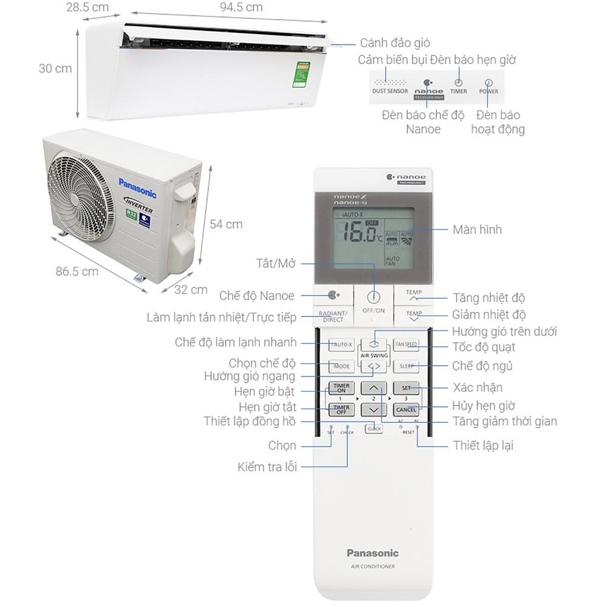 Máy lạnh Panasonic Inverter 1 HP CU/CS-VU9UKH-8-HÀNG CHÍNH HÃNG-GIAO HÀNG TOÀN QUỐC