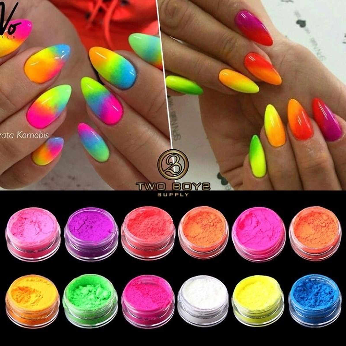 Sắm ngay bộ sưu tập bột rác Neon 12 màu, phù phủi móng và bột rắc trang trí neon nails ombre để thỏa mãn đam mê trang trí móng của bạn. Sử dụng đúng cách và kết hợp ngẫu nhiên các màu sắc, bạn sẽ có những thiết kế móng độc đáo và hoàn hảo.