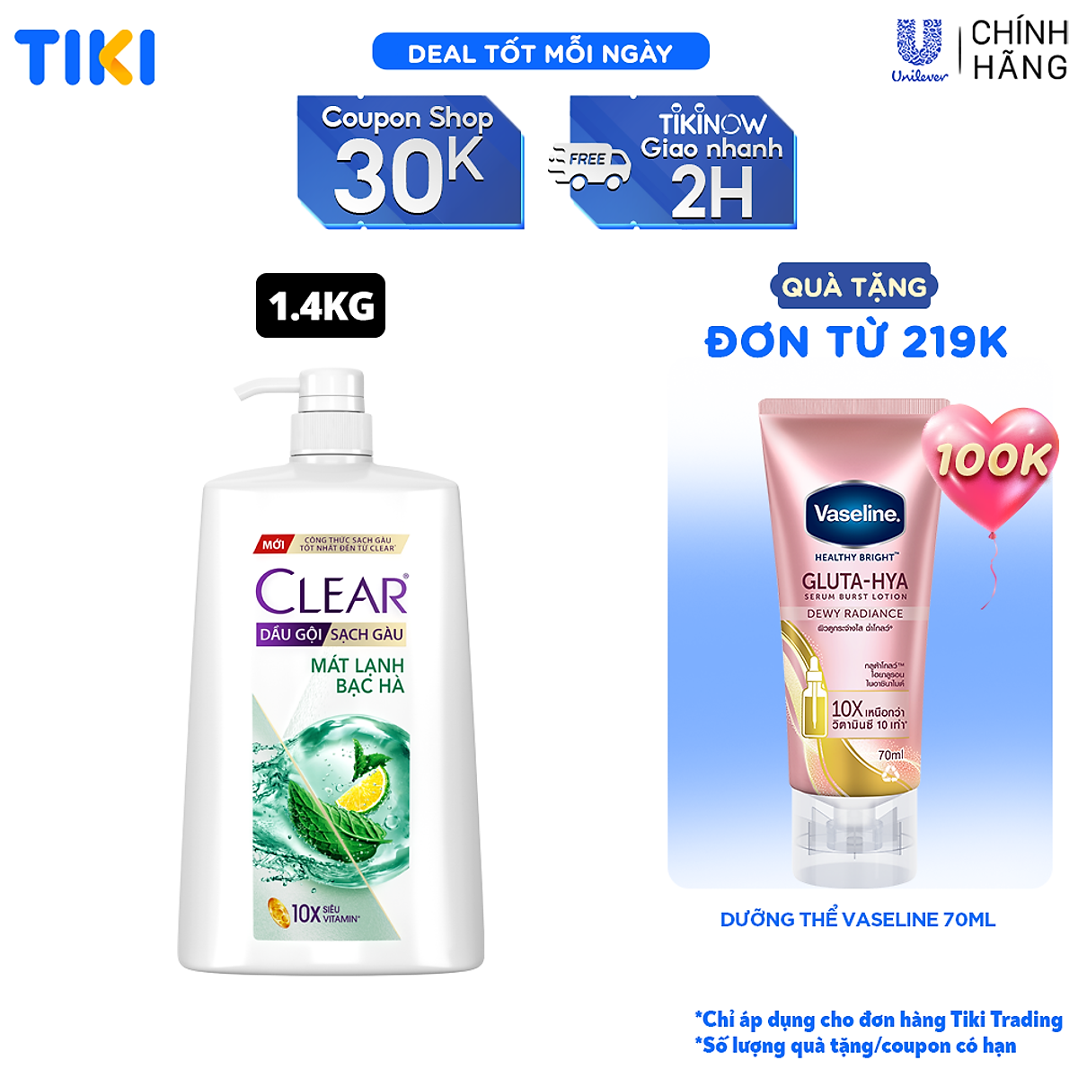 Dầu Gội Clear Sạch Gàu Dầu Gội Sạch Gàu Mát Lạnh Bạc Hà 3X Sức Mạnh Đánh Bay Gàu, Ngứa, Vi Khuẩn 1.4kg