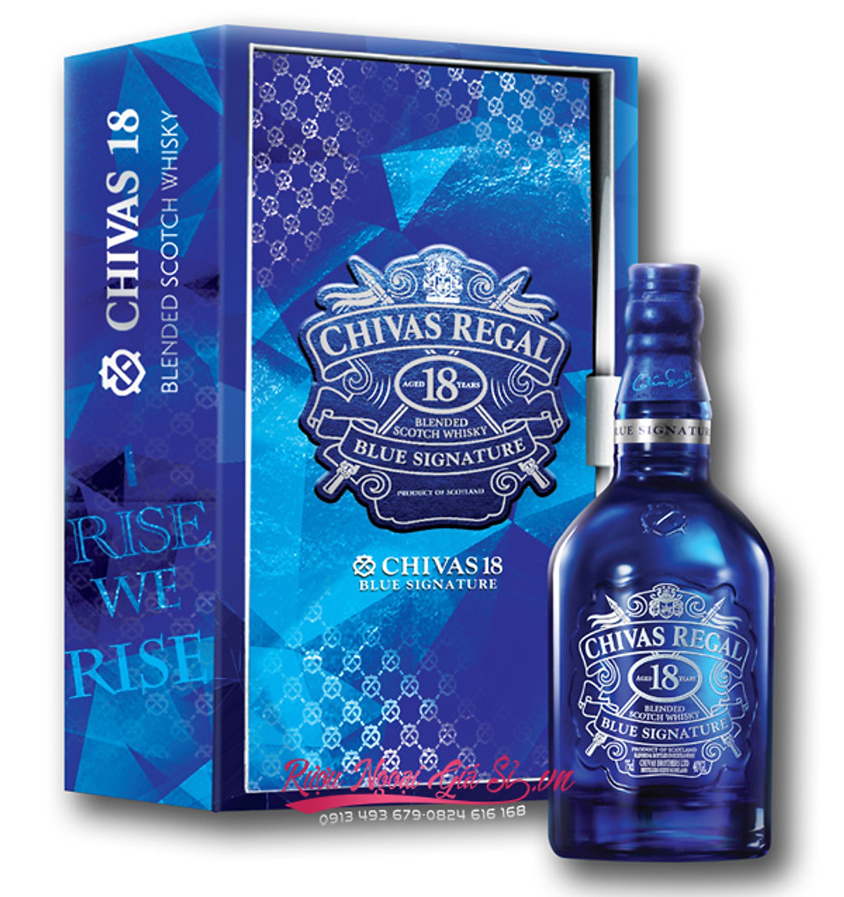 Rượu Whiskey Chivas Regal 18 Blue Signature 700ml có hộp