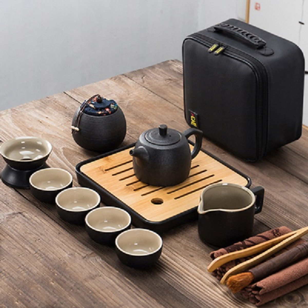 Bộ ấm chén pha trà du lịch Trà Đạo Nhật Bản - Bình, ly uống trà và phụ kiện Bộ Ấm Chén Pha Trà Du Lịch Trà Đạo Nhật Bản - Bình, Ly Uống Trà Và Phụ Kiện