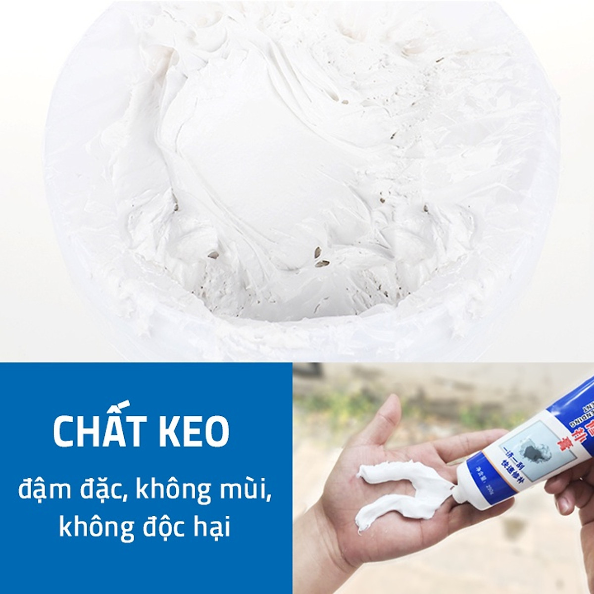 Keo Vá Tường Chống Thấm LKB 250gr Trám Trét Vết Nứt Khe Hở Tường Chống Mốc Ẩm Làm Sạch Tường Chống Thấm Tặng Kèm Bộ Dụng Cụ