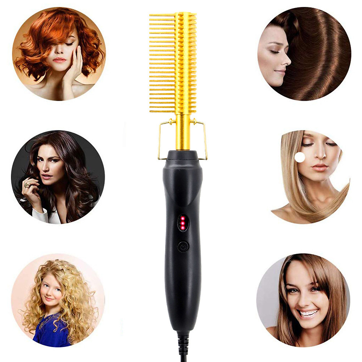 Hair Straightener Hot Heating Comb 2 In 1 Straightening Brush Corrugation Curling Iron Hair Curler Comb Hair Straightener Hot Heating Comb 2 In 1 Straightening Brush Corrugation Curling Iron Hair Curler Comb