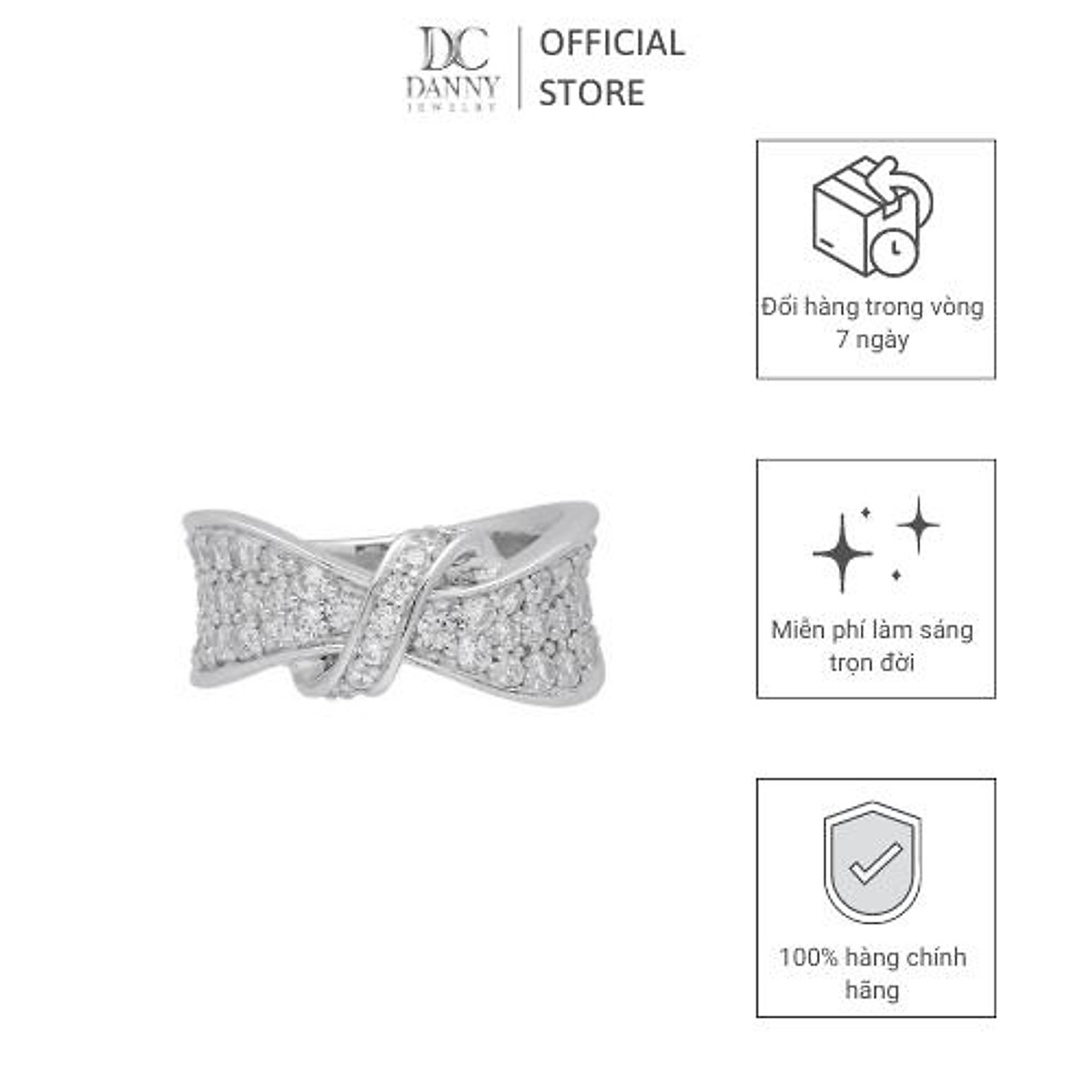 Mua Nhẫn Nữ Danny Jewelry Bạc 925 Xi Rhodium Đính Đá CZ Thời Trang ...