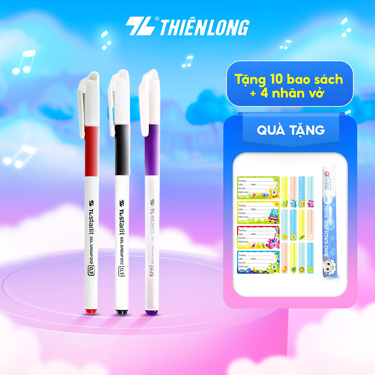Bộ 10 Bút Gel Thiên Long GEL-012
