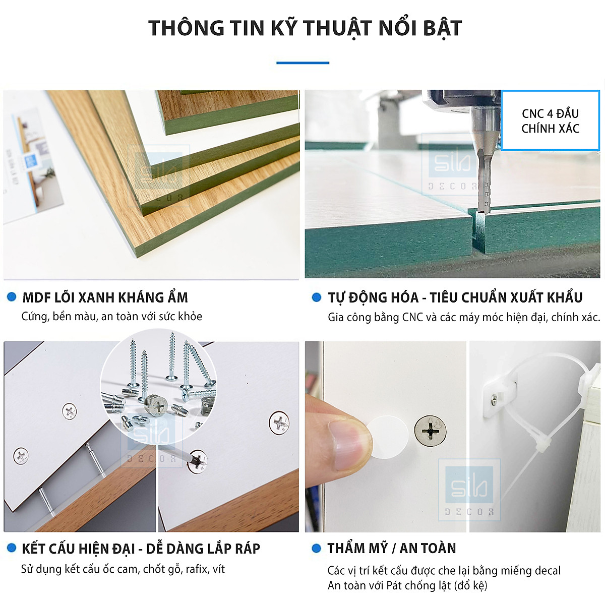 Kệ Sách Để Sàn Gỗ Chống Ẩm Cao Cấp SIB Decor (178 x 60 x 24cm)