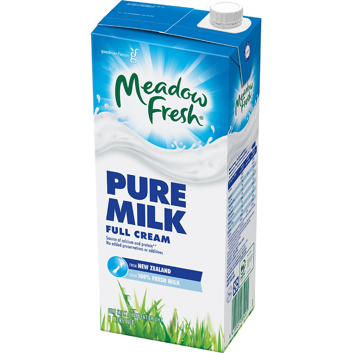 Thùng 12 hộp Sữa tươi tiệt trùng nguyên kem Meadow Fresh 1L hàng New Zealand