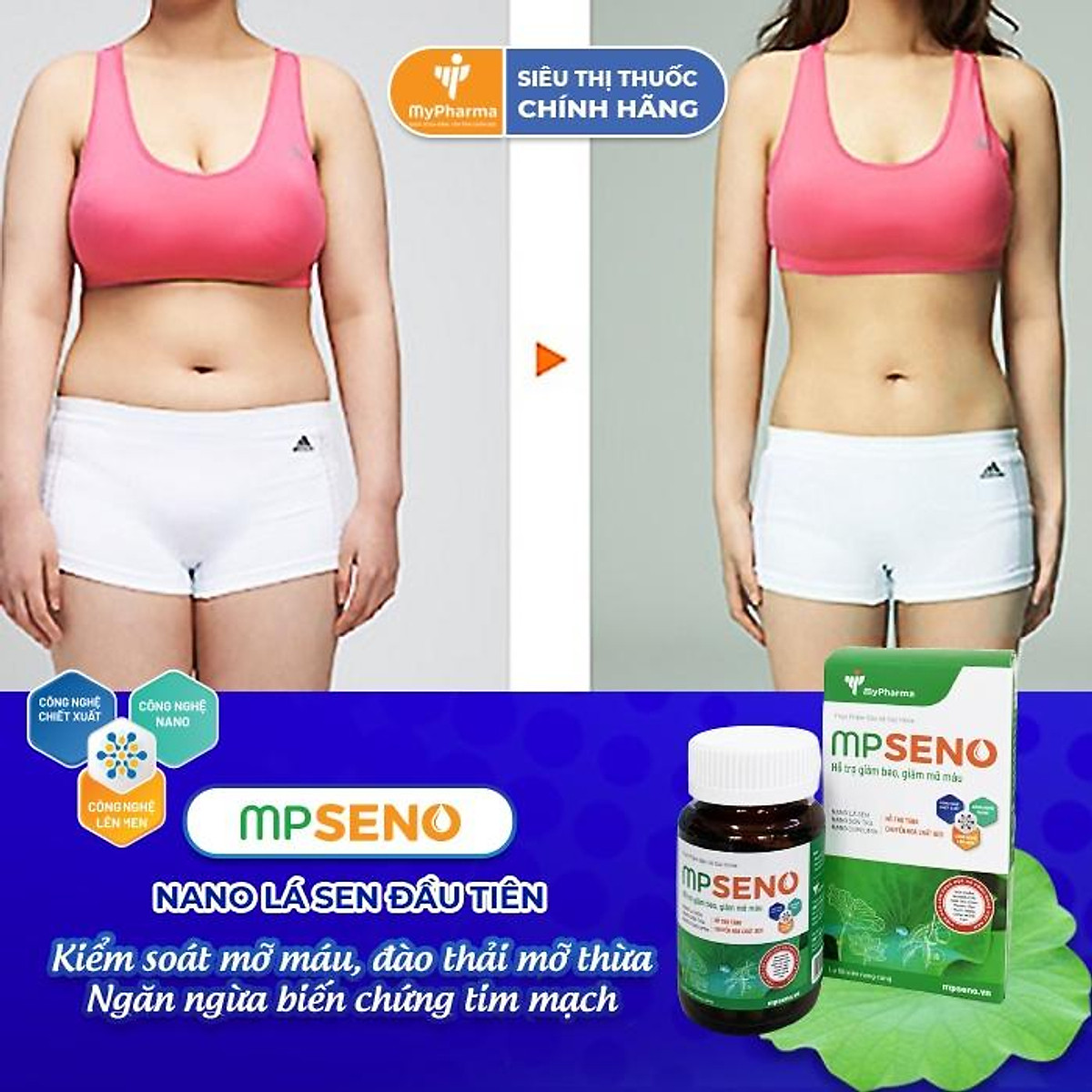 Viên giảm cân, giảm béo, giảm mỡ máu công nghệ cao MPSENO nano lá ...