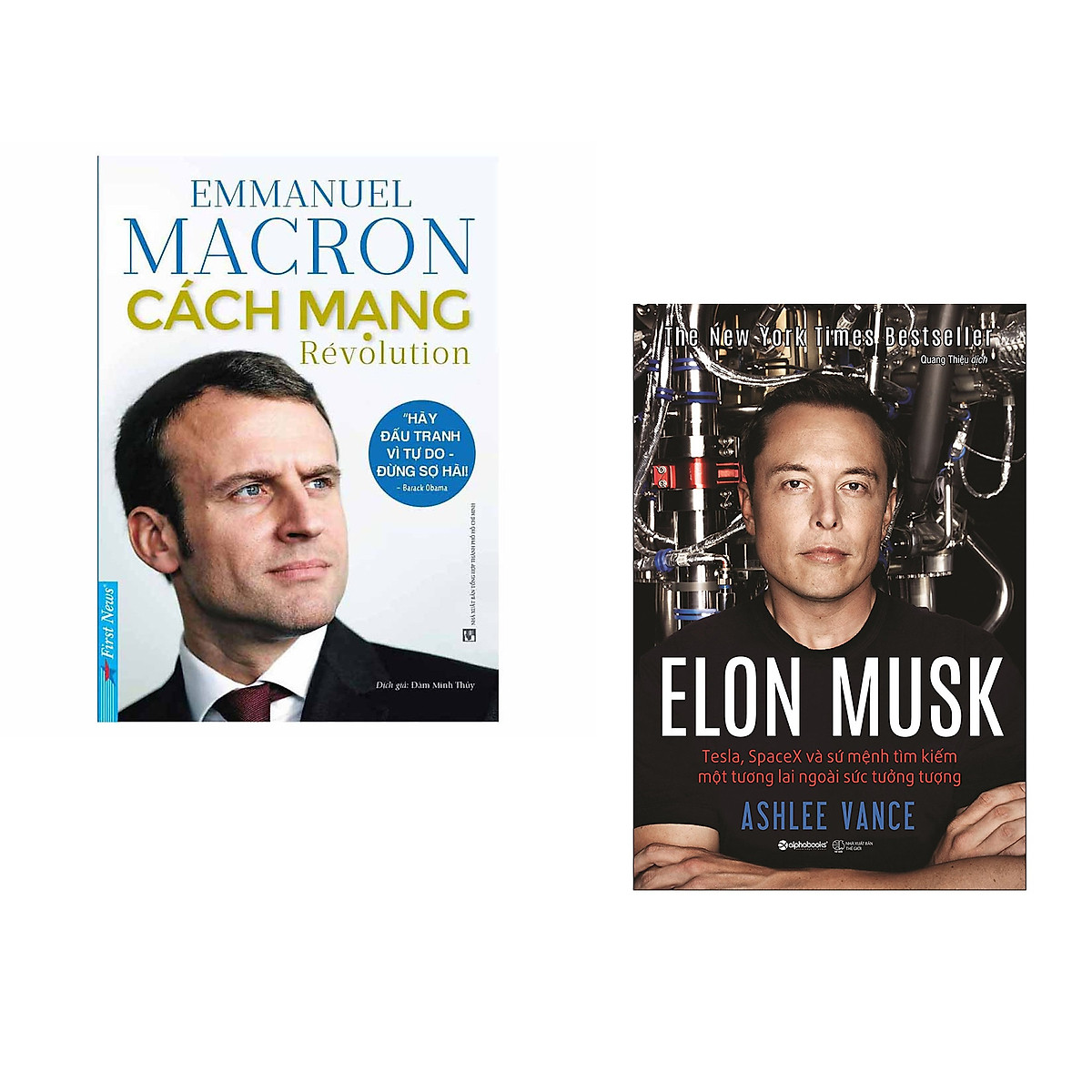 Combo 2 cuốn sách: Emmanuel Macron - Cách Mạng + Elon Musk (Bìa Cứng)