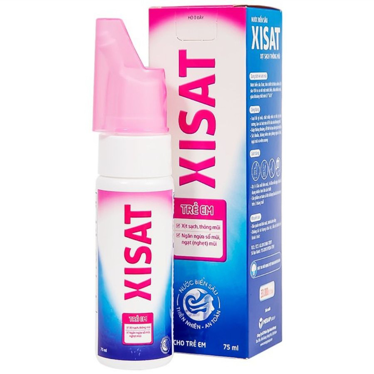 Nước biển sâu Xisat xịt sạch, thông mũi dành cho trẻ em (75ml)