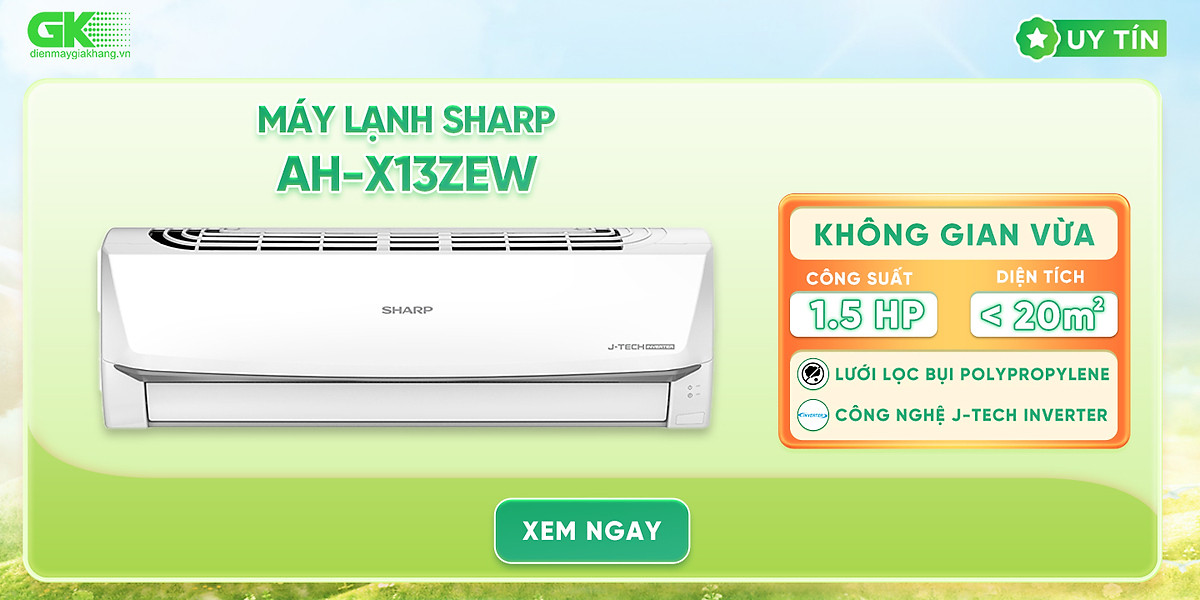 X13ZEW - Máy lạnh Sharp Inverter 1.5 HP AH-X13ZEW - Hàng chính hãng - Giao HCM