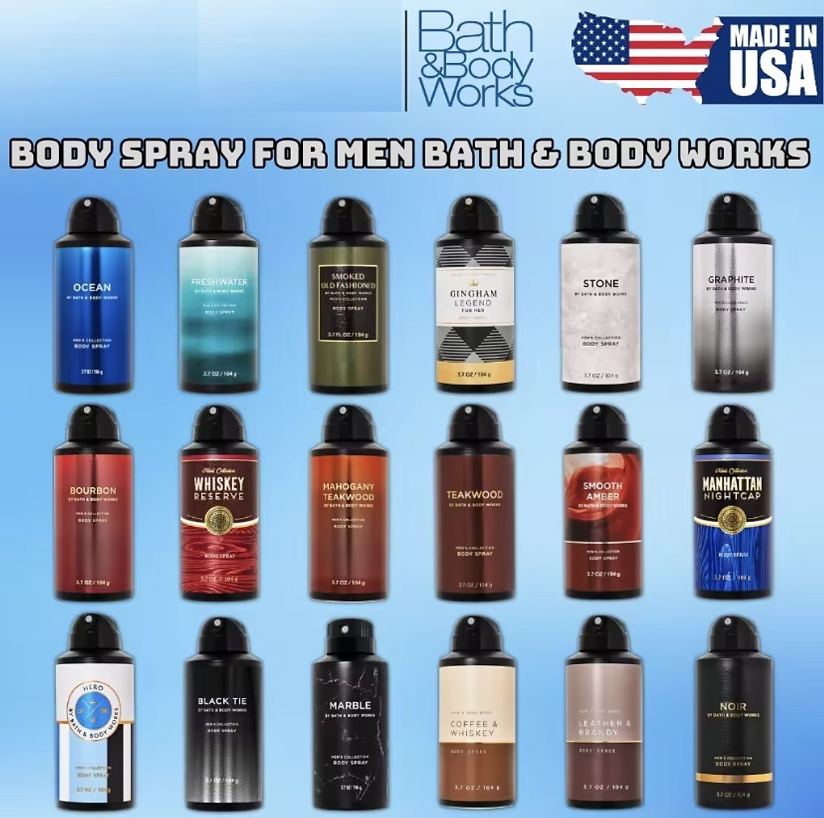 Body Mist Nam Bath And Body Work 104g - Body Spray Nam - Body Mist Nam Chính Hãng