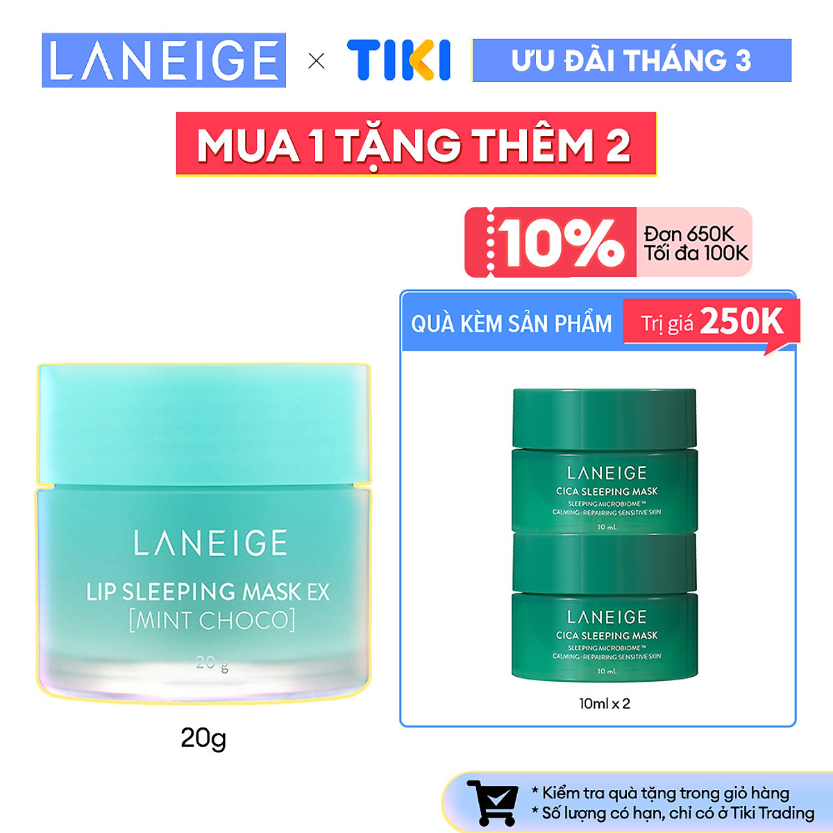 Mặt Nạ Ngủ Cho Môi Laneige Lip Sleeping Mask Mint Choco EX 20g