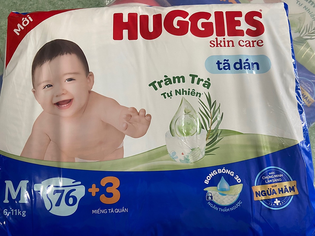 Tã Dán Huggies Dry Gói Cực Đại M76 (76 Miếng) - Bao Bì Mới