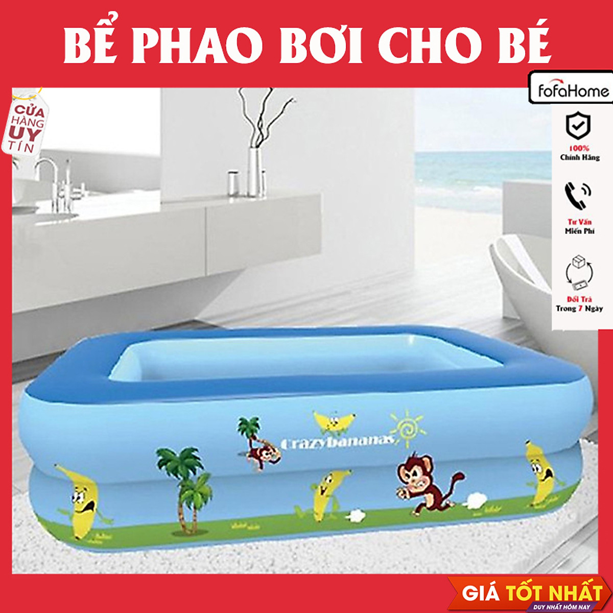 Bể Bơi Cho Bé Bể Phao Bơi Gia Đình 1m15, 1m3, 1m5, 1m8, 2m1, 2m5, 2m6, 2m9, 3m8 Hoạ Tiết Và Trơn Loại 2 Tầng Và 3 Tầng Thành Cao Có Đế Chống Trượt