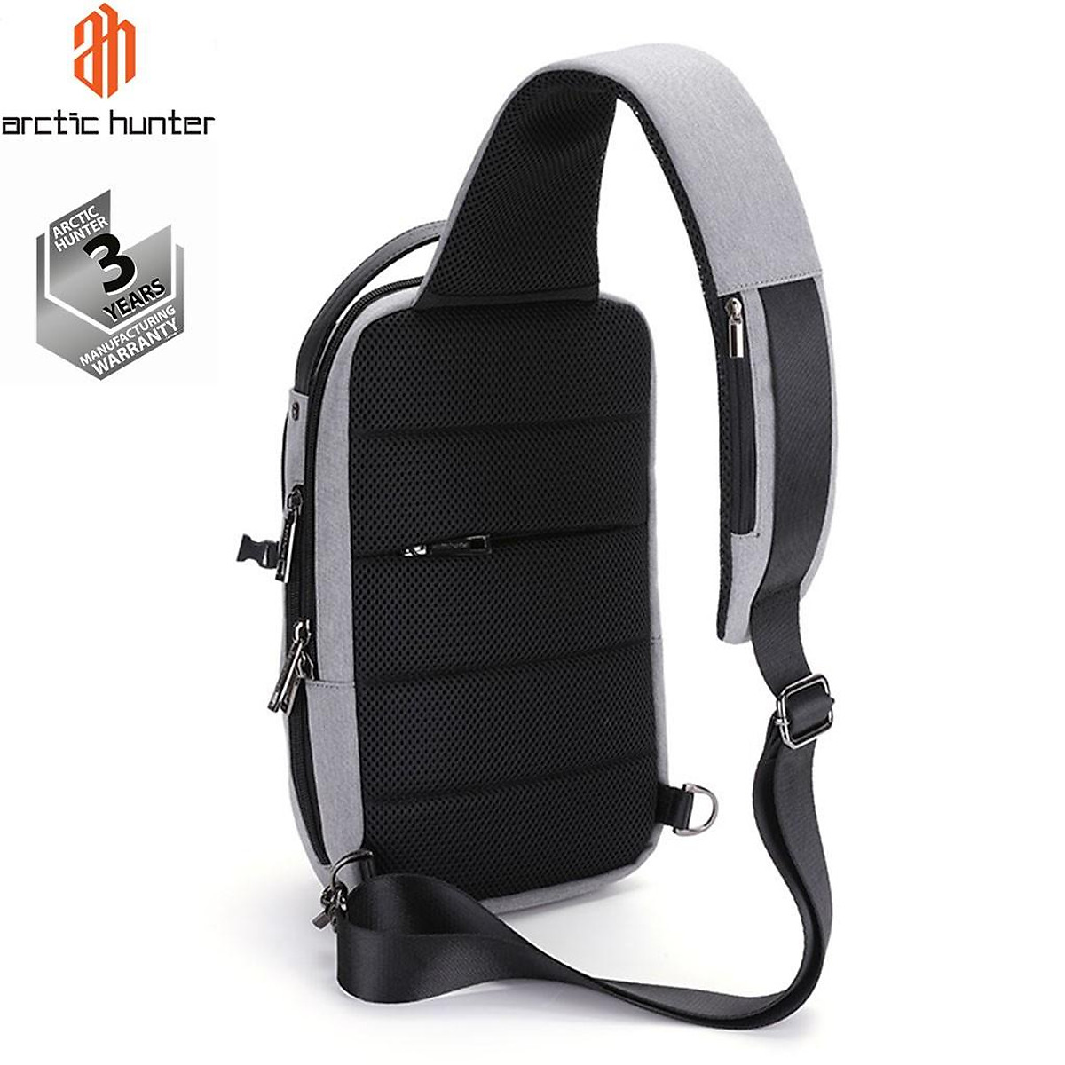 Túi đeo chéo Arctic Hunter XB00105 chất liệu Oxford chống thấm nước, unisex nam nữ,trang bị cổng sạc USB tiện dụng