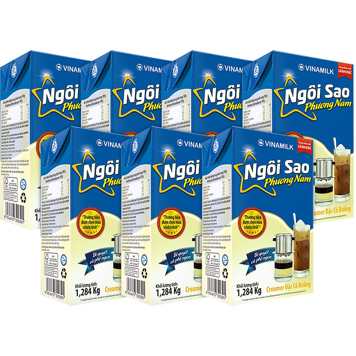 Thùng 12 Hộp Kem Sữa Đặc Ngôi Sao Phương Nam Xanh Dương - 1284g