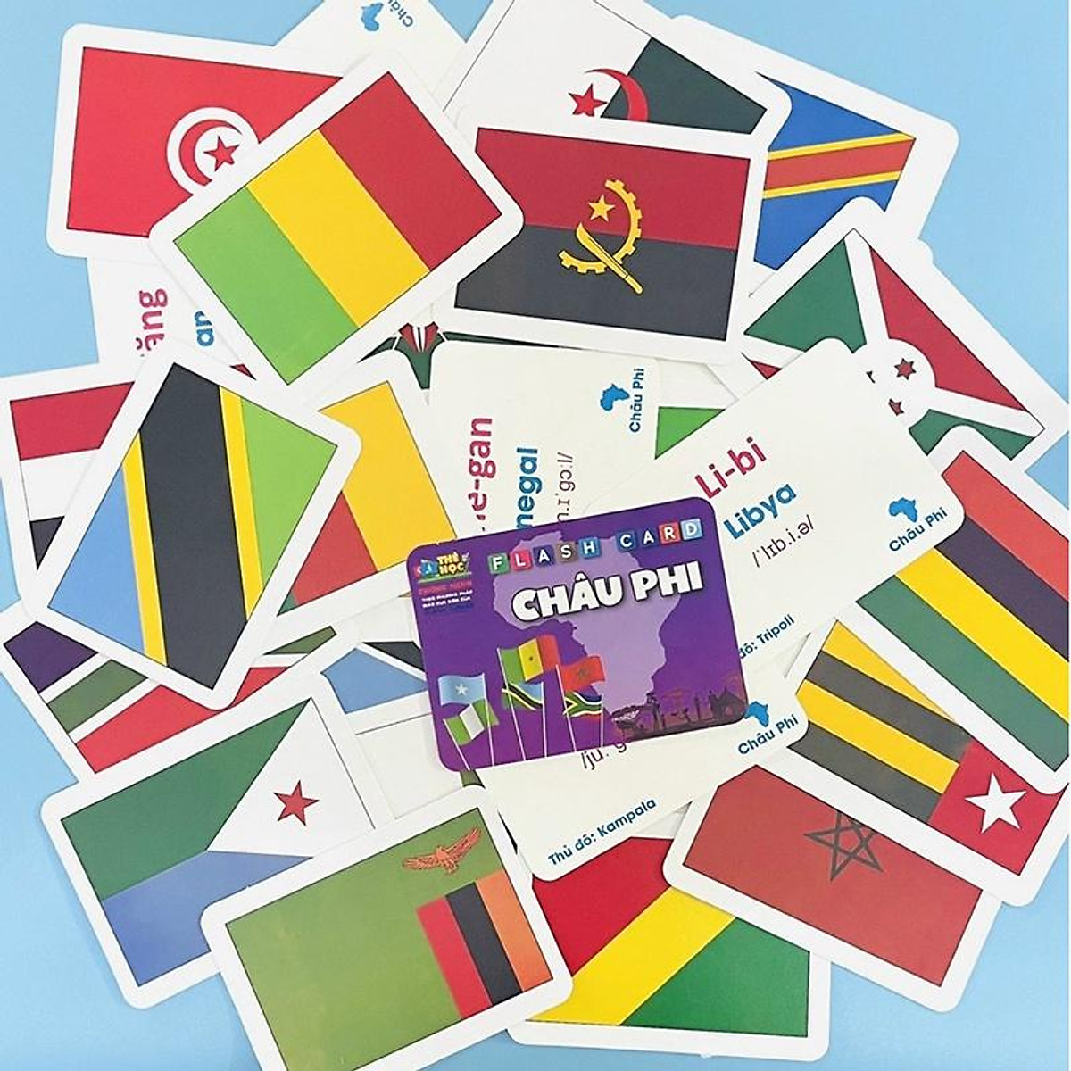 Bộ thẻ học Flashcard cờ các nước - Thẻ flash card