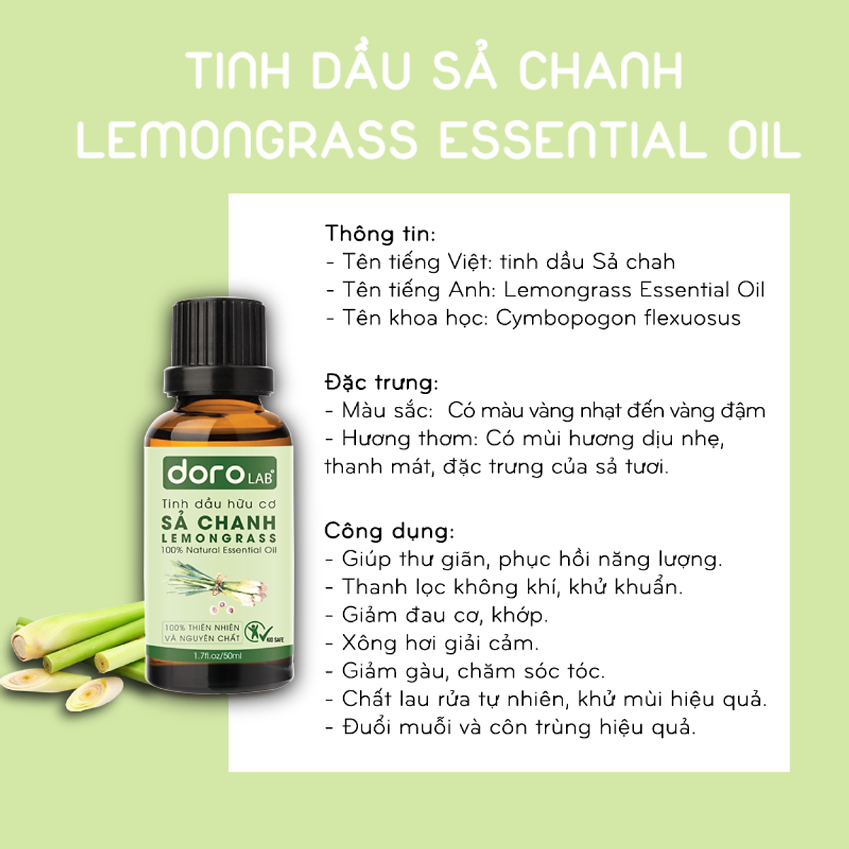 Tinh dầu Sả chanh cao cấp | Lemongrass essential oil. Tinh dầu ...
