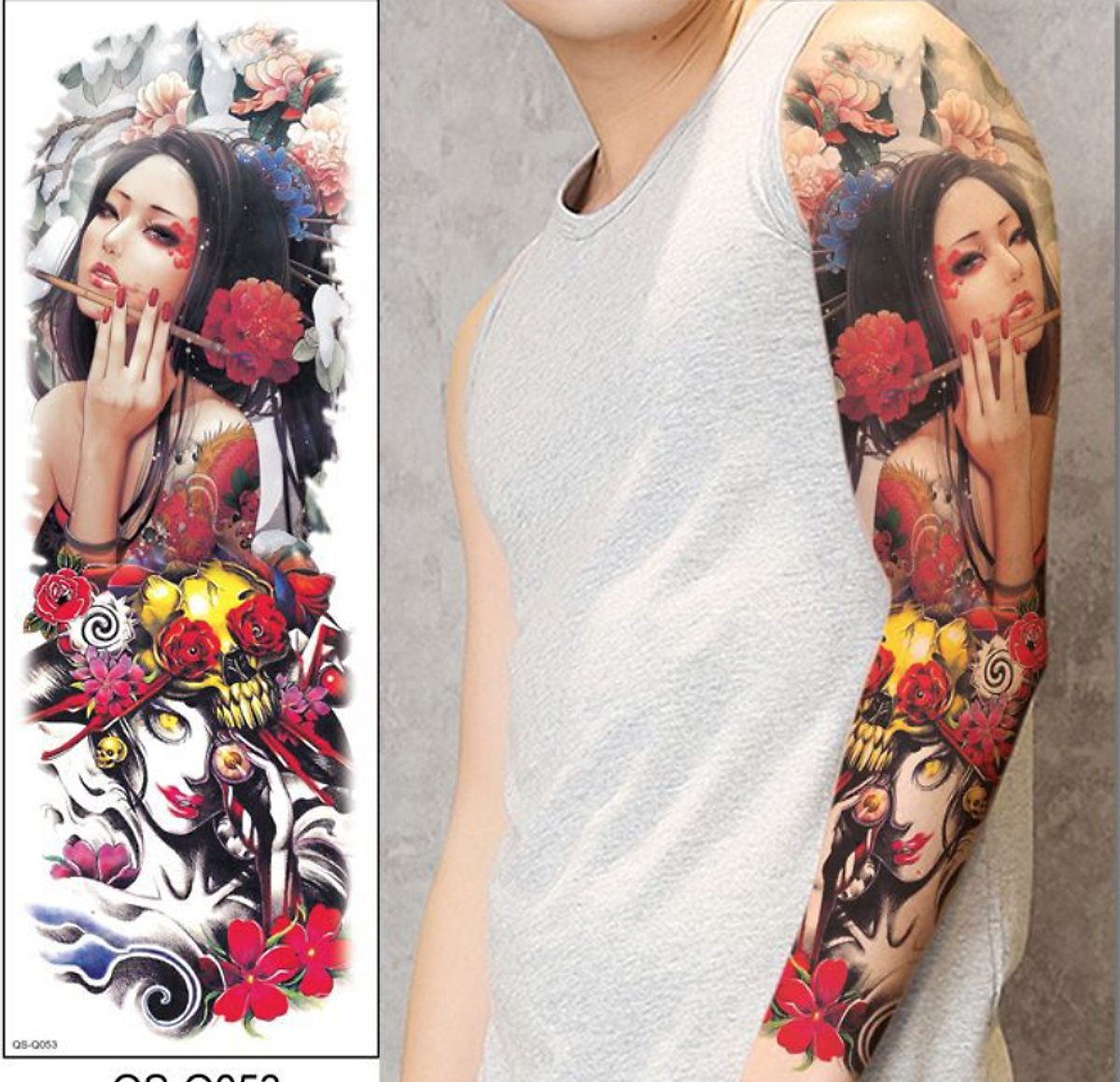 Mua Hình Xăm Dán Kín Tay Tattoo Cao Cấp 17X48Cm- Phù Hợp Vị Trí Full Cánh  Tay, Kín Chân, 1/2 Lưng Hoặc 1/2 Ngực Bụng - 52 Tại Min28