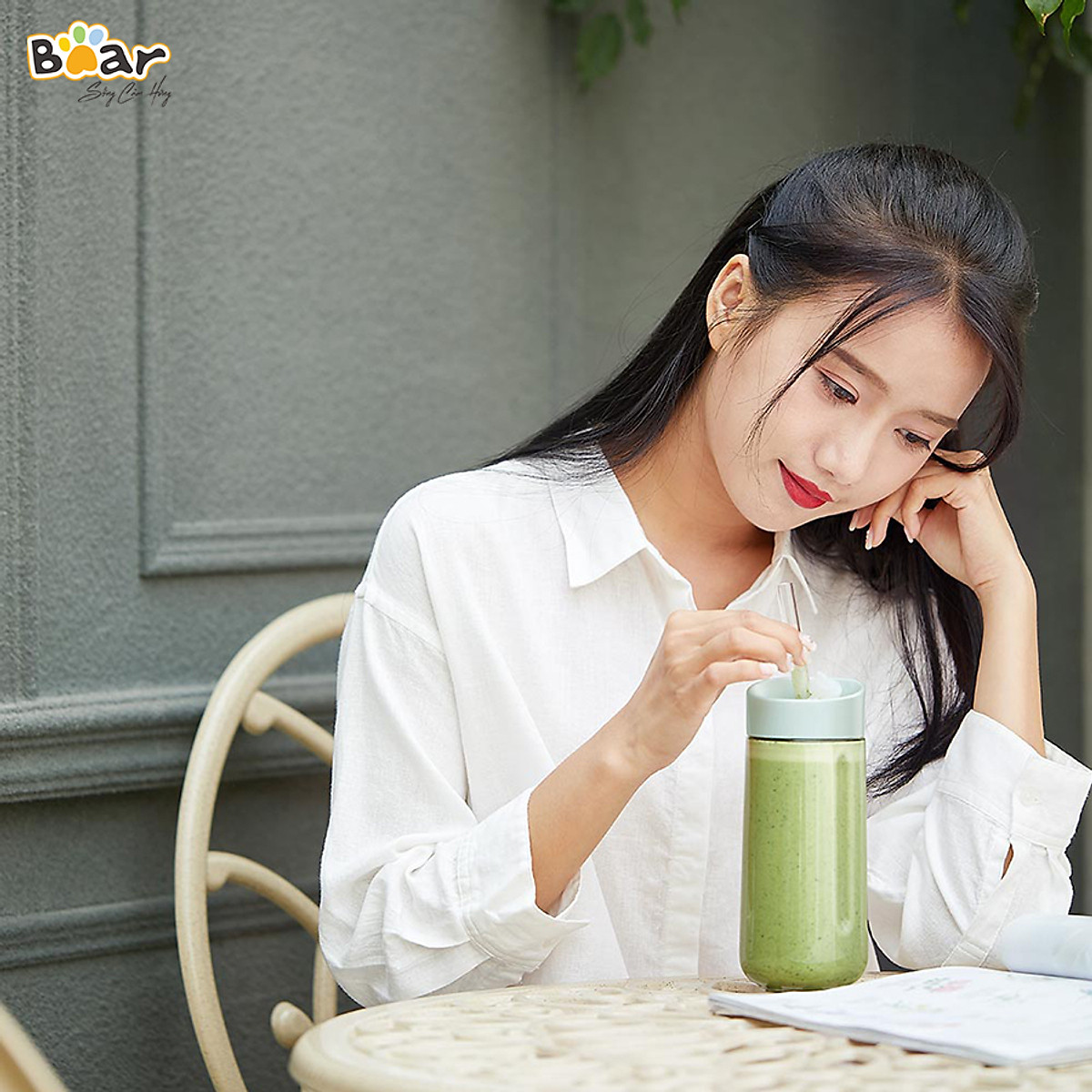 Máy Xay Sinh Tố Cầm Tay Bear, Nghiền Hoa Quả Công Suất Lớn, Chất Liệu An Toàn LLJ-D04A1 - Hàng Chính Hãng