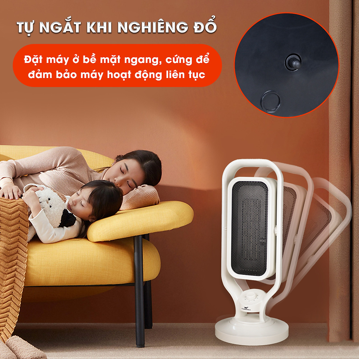 Mua Máy sưởi gốm Ceramic cao cấp, đèn sưởi cho bé CameWell H1 công suất 2500W, quạt sưởi không đốt oxy, không khô da - Hàng chính hãng tại Camewell Official Store Mua Máy Sưởi Gốm Ceramic Cao Cấp, Đèn Sưởi Cho Bé Camewell H1 Công Suất 2500W, Quạt Sưởi Không Đốt Oxy, Không Khô Da - Hàng Chính Hãng Tại Camewell Official Store