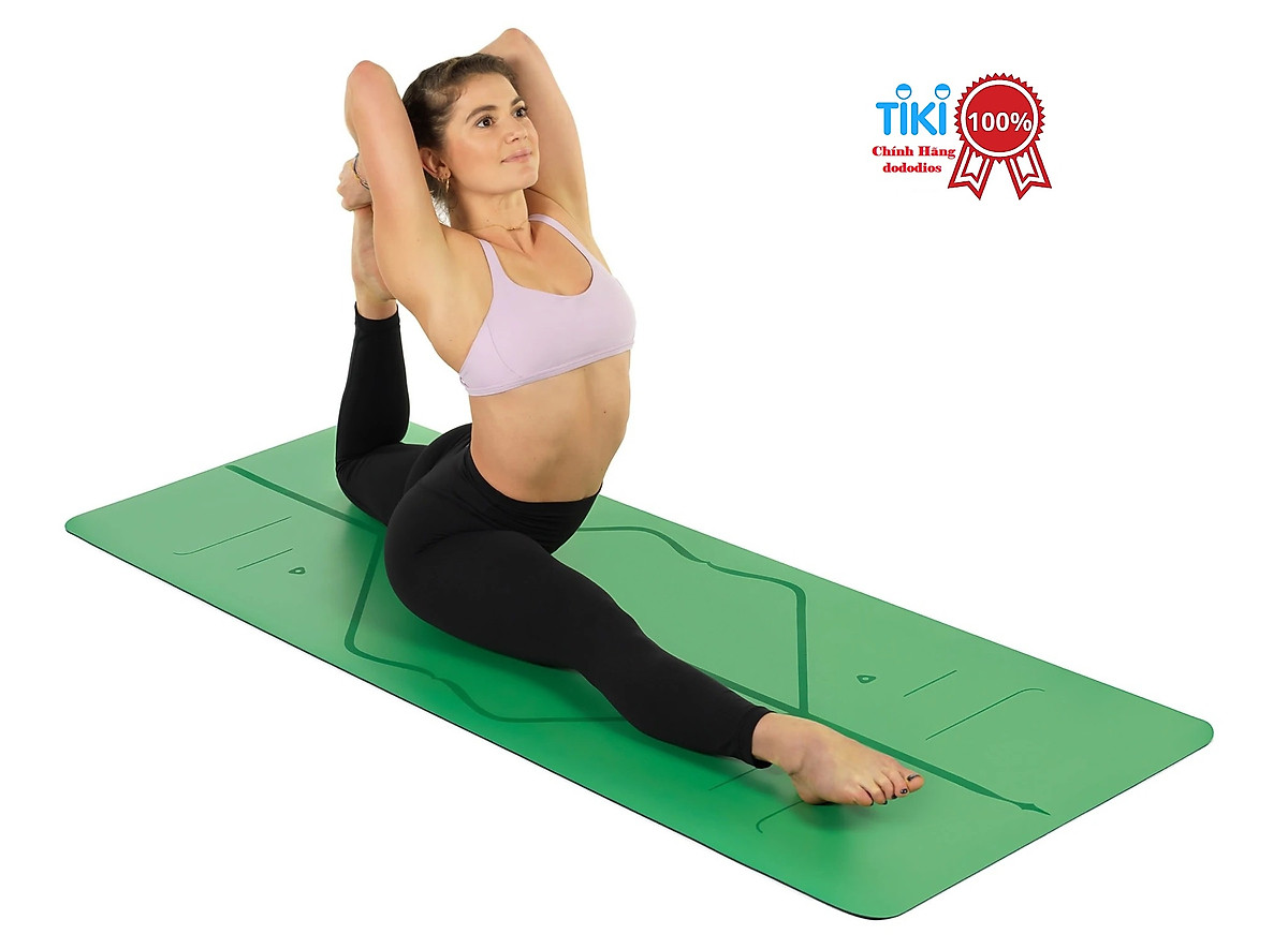 Thảm Tập Yoga Định Tuyến Da PU Cao Cấp Chính Hãng dododios + Túi Đựng Thảm Tập Yoga + Dây Buộc Thảm Yoga Định Tuyến