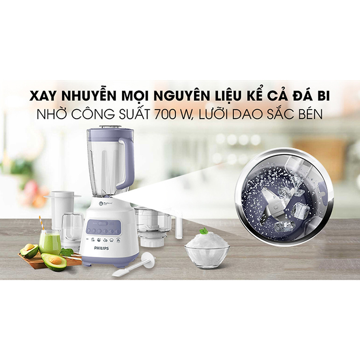 Máy xay sinh tố Philips HR2223/00 - Hàng Chính Hãng