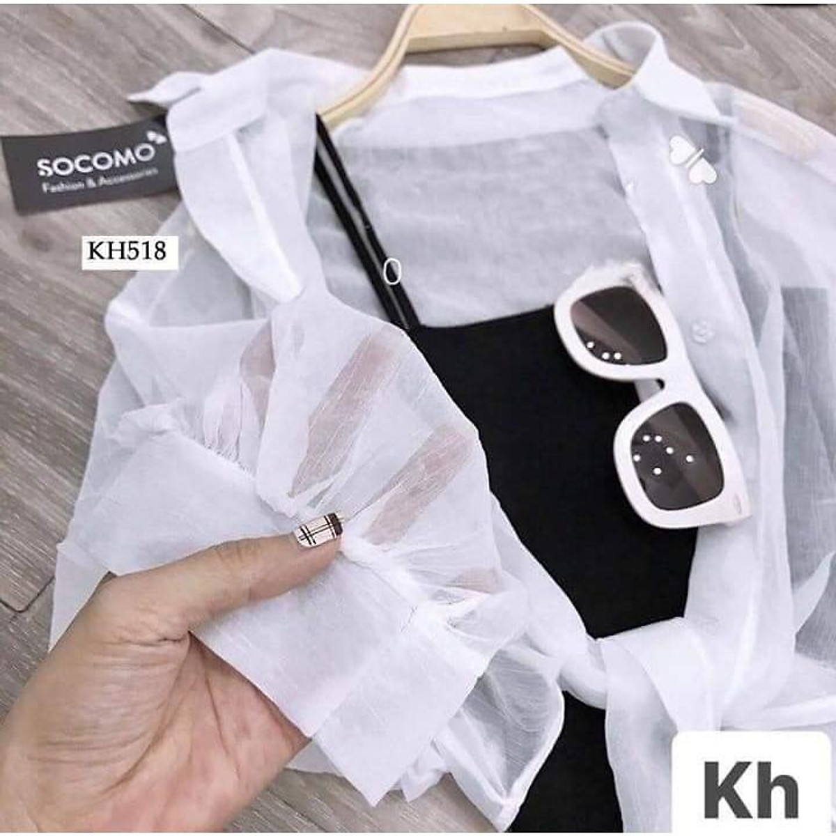 Set váy 2 dây body & áo sơ mi choàng