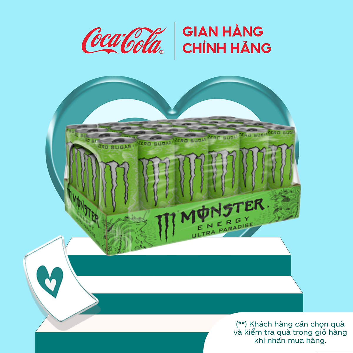 Lốc 24 Lon Nước Tăng Lực Giải Khát Monster Energy Ultra Paradise 355ml/Lon Coca-Cola Official Store