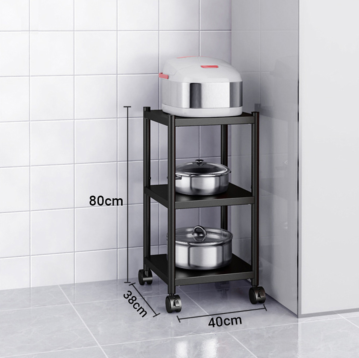 Kệ để lò vi sóng đa năng Inox 304 cao cấp Vando chính hãng kệ để đồ lò nướng chắc chắn, sơn tĩnh điện chống bong tróc, kệ nhà bếp siêu chịu lực 300kg