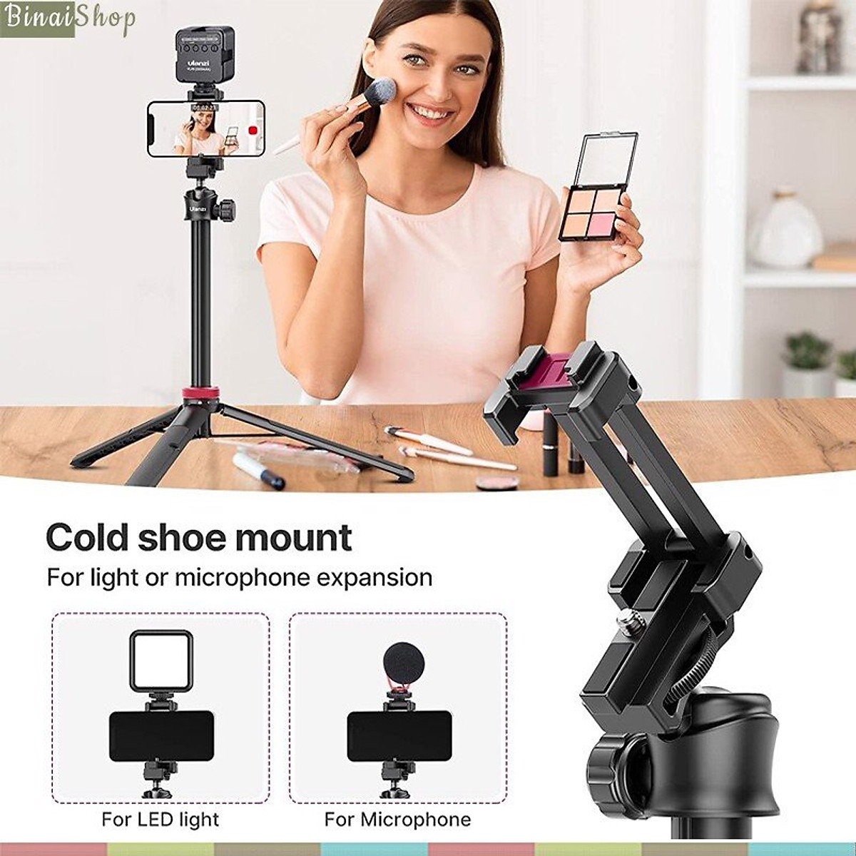 Ulanzi MT-44 - Tripod Mini Cho Máy Ảnh, Điện Thoại, Tải Trọng 1.5 Kg, Chiều Cao Tối Đa 109cm- Hàng chính hãng