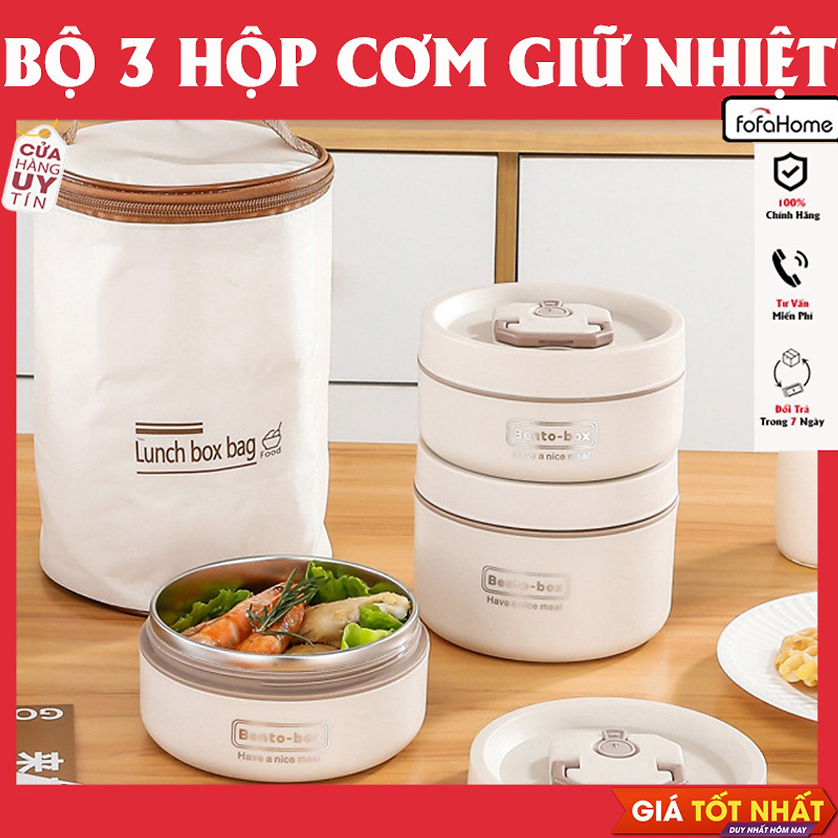 Set 3 Hộp Đựng Cơm Giữ Nhiệt Hộp Đựng Cơm Văn Phòng Chất Liệu Inox 304 Có Kèm Phụ Kiện Thìa Và Đũa