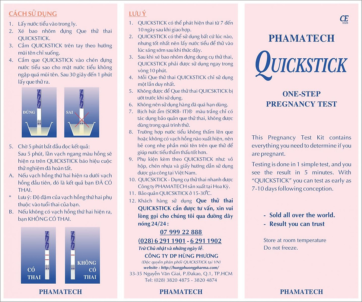 Que thử thai nhanh QuickStick (Hộp 1 cái)